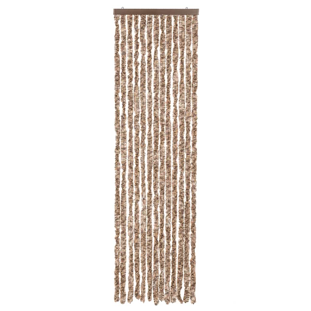 flueforhæng 56x185 cm chenille beige og mørkebrun