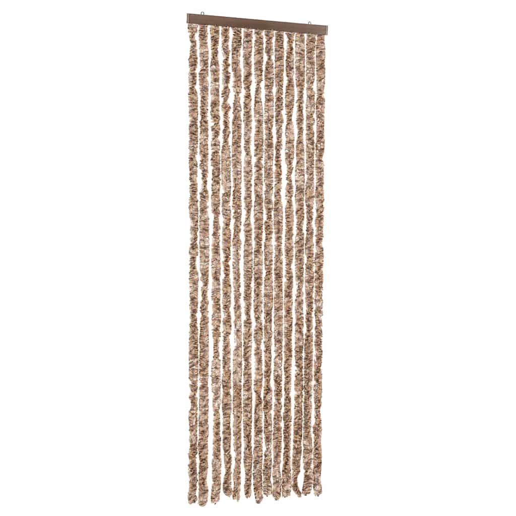 flueforhæng 56x200 cm chenille beige og mørkebrun