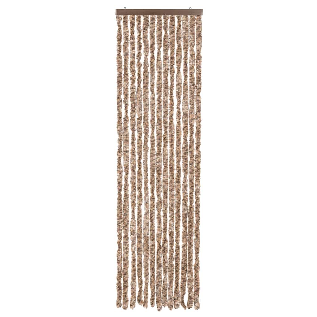 flueforhæng 56x200 cm chenille beige og mørkebrun