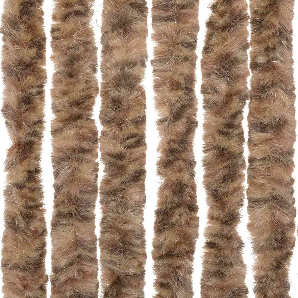 flueforhæng 56x200 cm chenille beige og mørkebrun