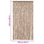 flueforhæng 100x230 cm chenille beige og mørkebrun