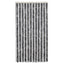 flueforhæng 100x220 cm chenille grå og sort