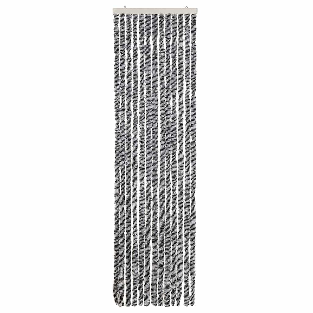 flueforhæng 56x200 cm chenille sort og hvid