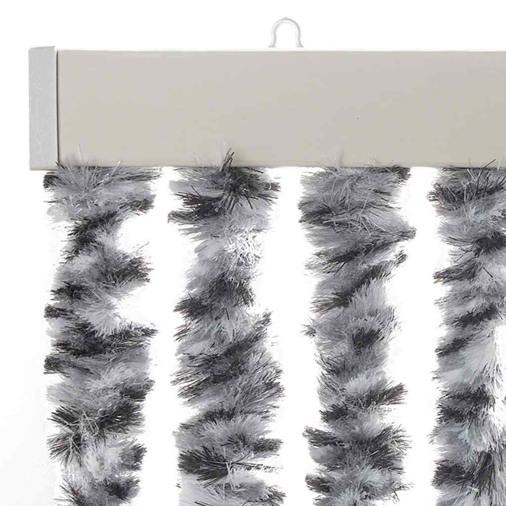 flueforhæng 56x200 cm chenille sort og hvid