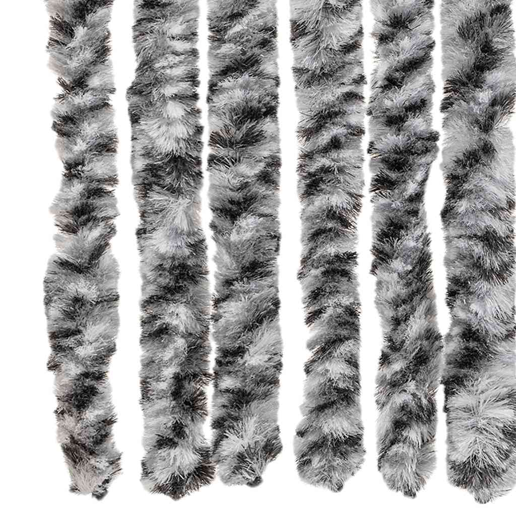 flueforhæng 56x200 cm chenille sort og hvid