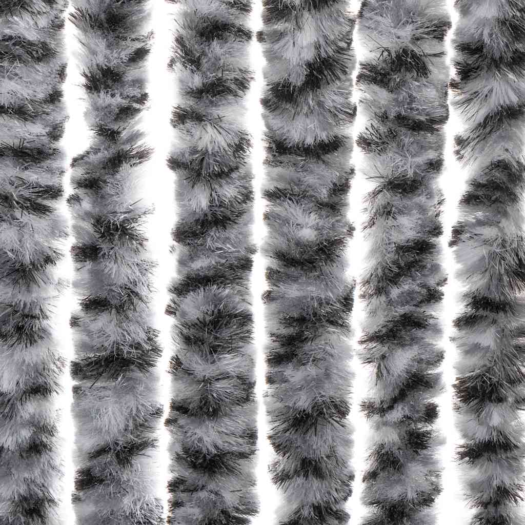 flueforhæng 56x200 cm chenille sort og hvid