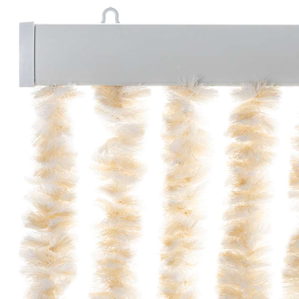 flueforhæng 56x200 cm chenille beige og hvid