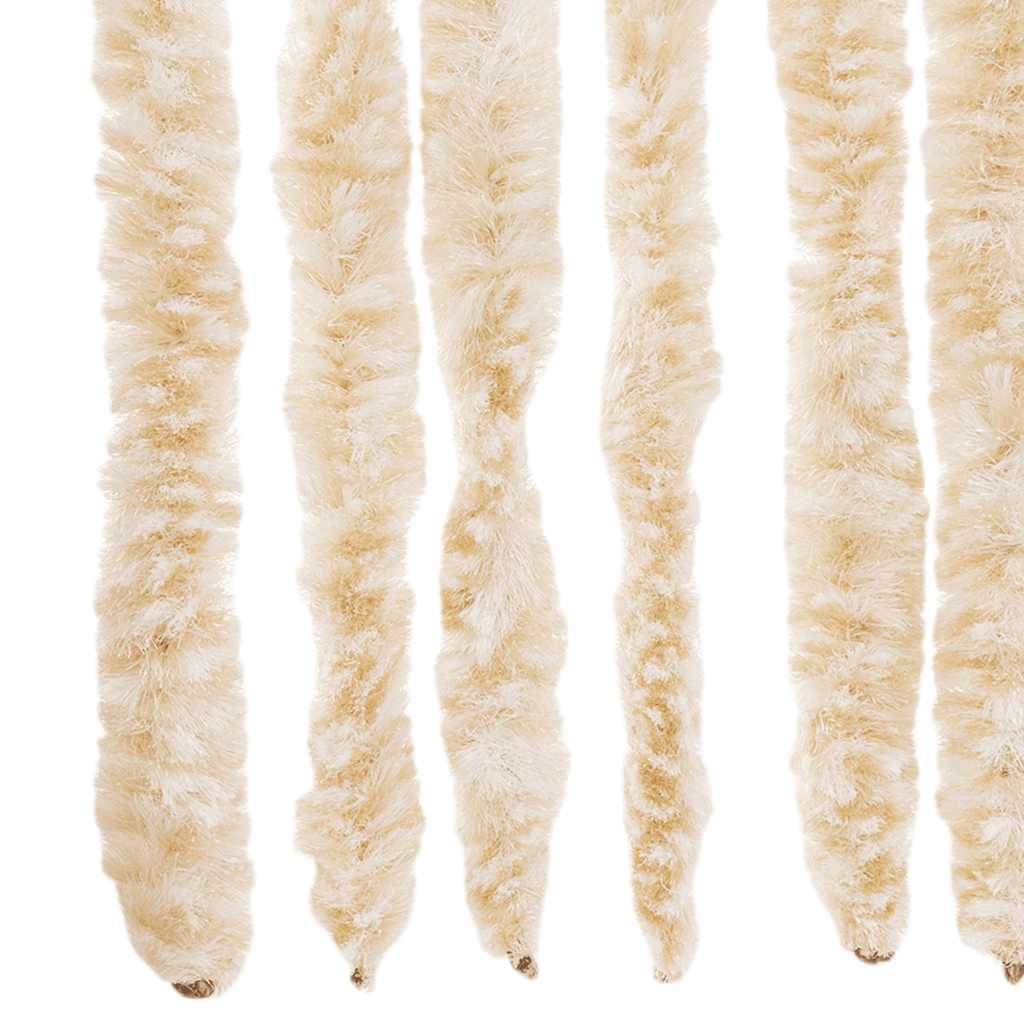 flueforhæng 56x200 cm chenille beige og hvid