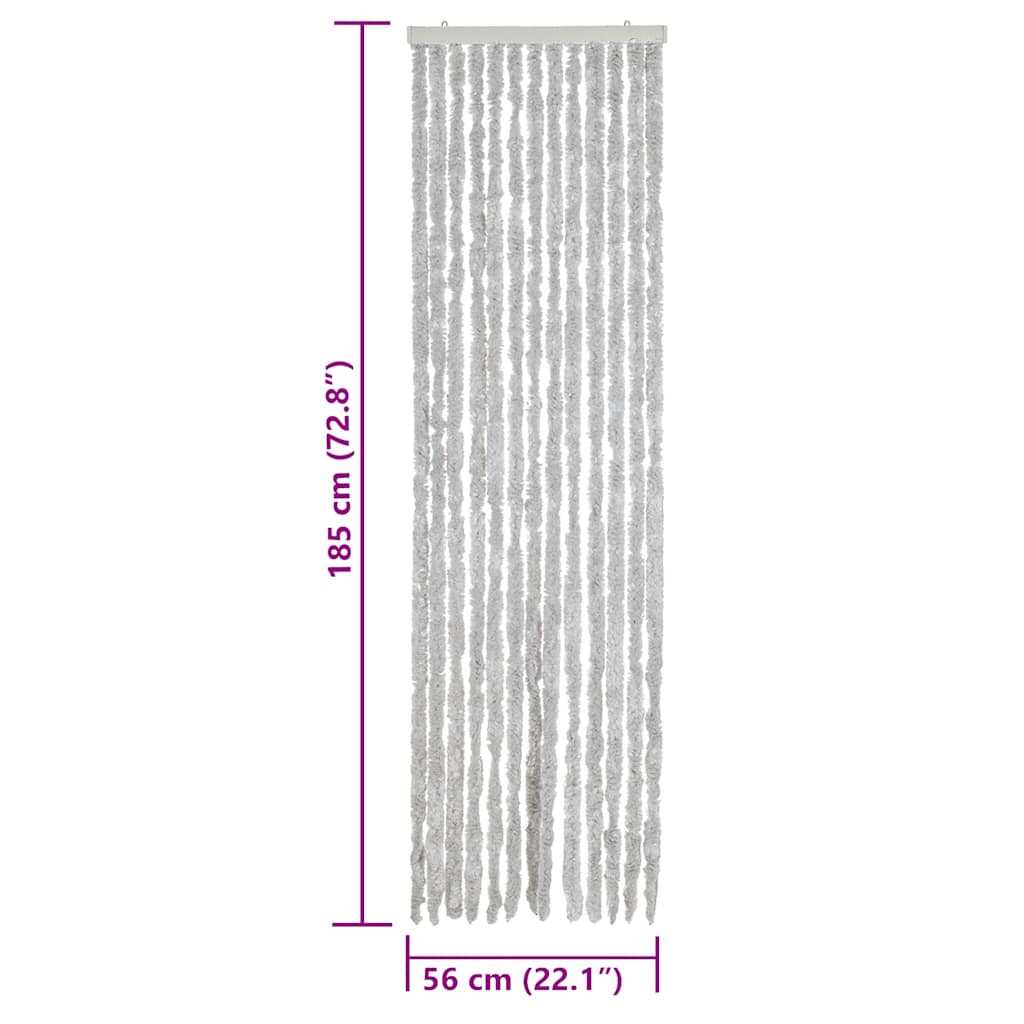 flueforhæng 56x185 cm chenille grå