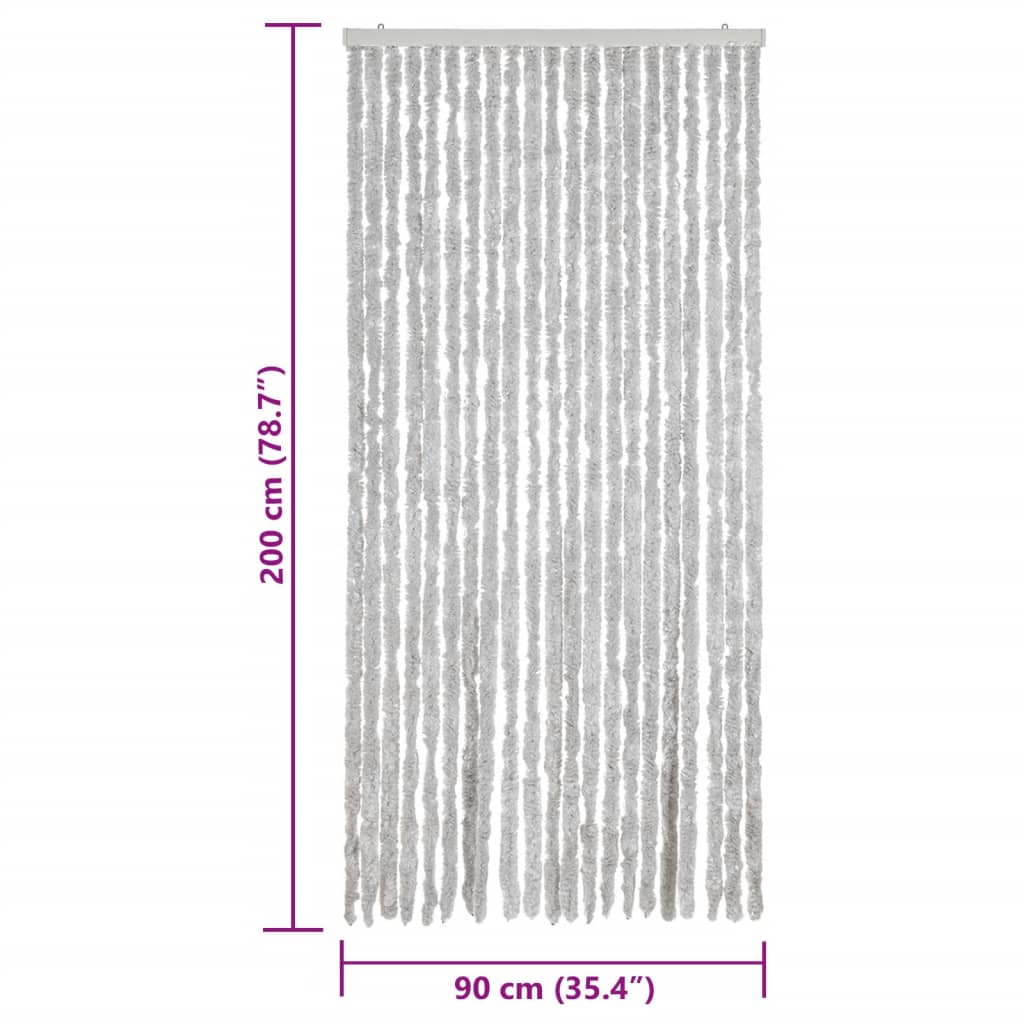 flueforhæng 90x200 cm chenille grå