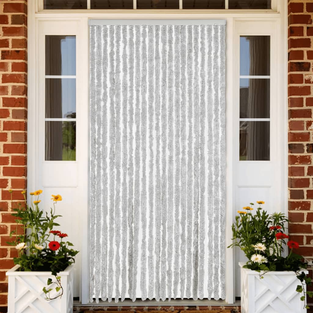flueforhæng 90x200 cm chenille grå