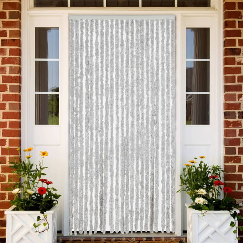 flueforhæng 90x220 cm chenille grå
