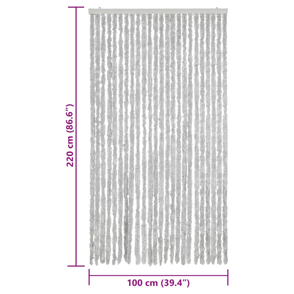flueforhæng 100x220 cm chenille grå