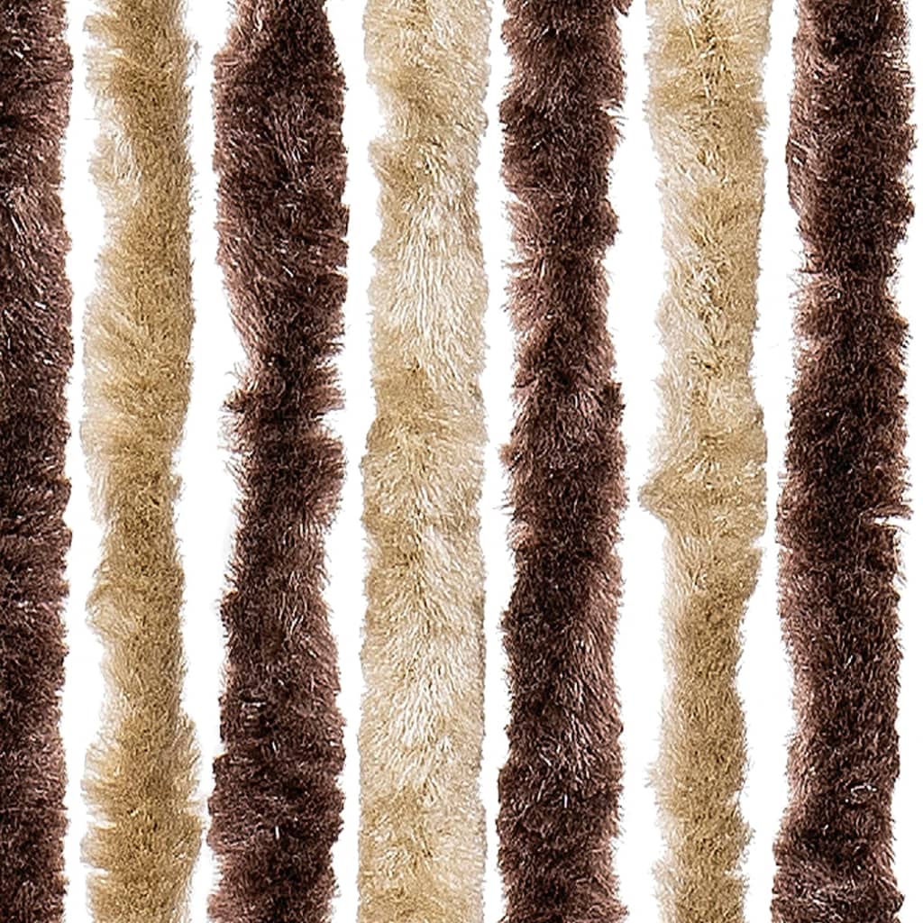 flueforhæng 100x200 cm chenille beige og lysebrun