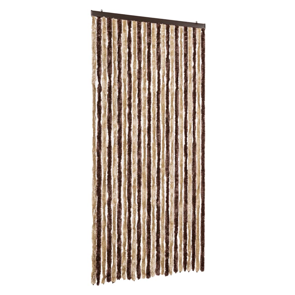 flueforhæng 100x230 cm chenille beige og lysebrun