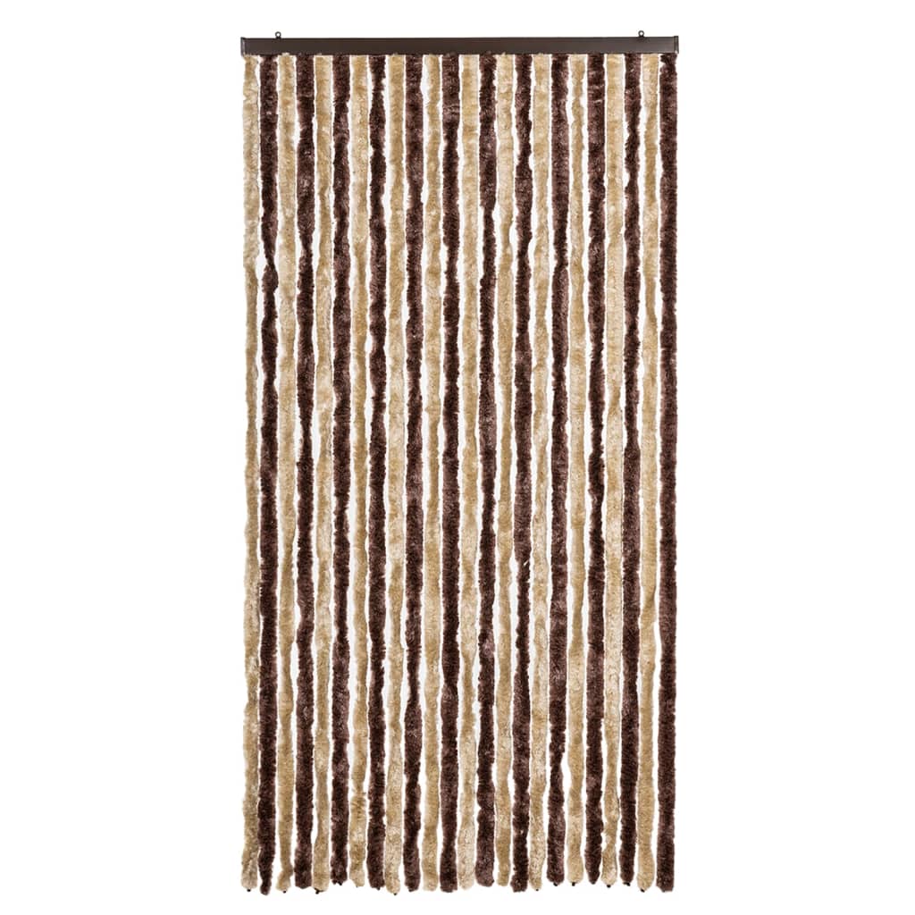 flueforhæng 100x230 cm chenille beige og lysebrun