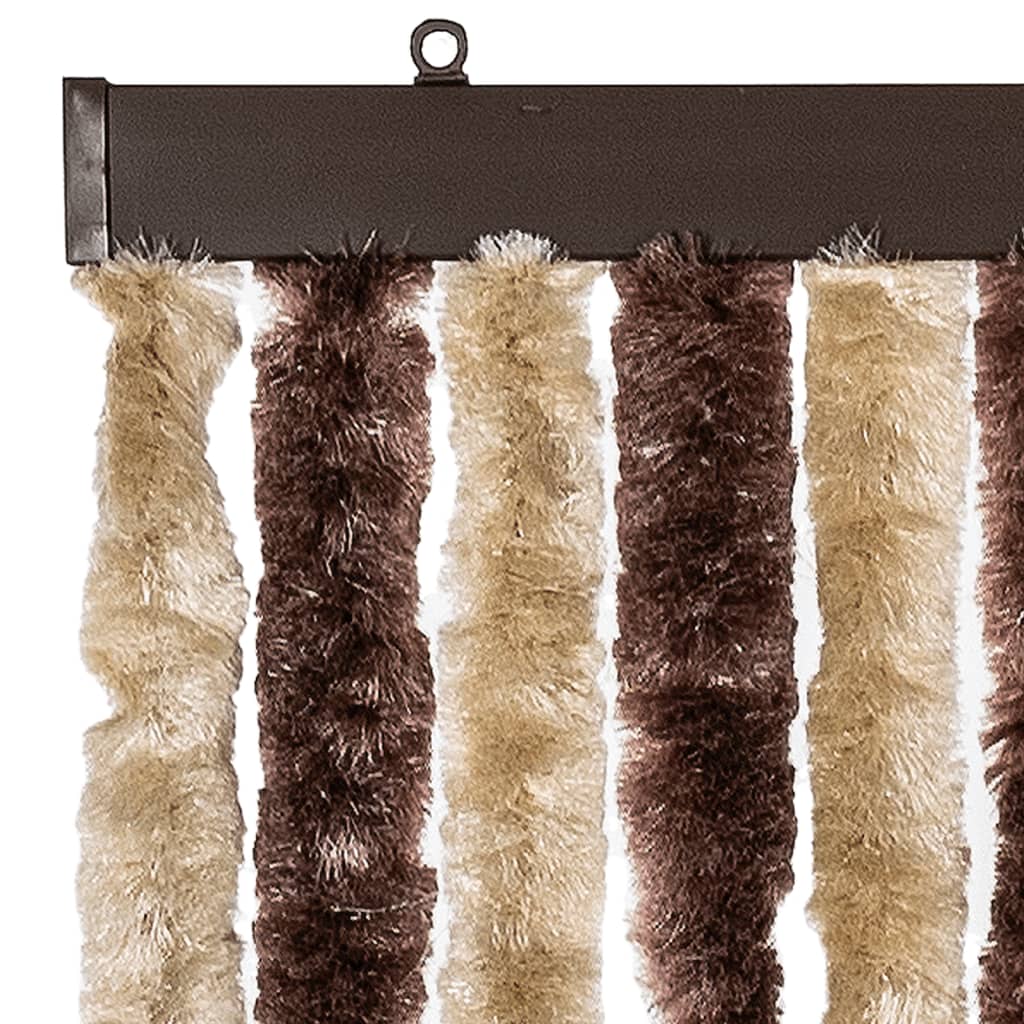 flueforhæng 100x230 cm chenille beige og lysebrun