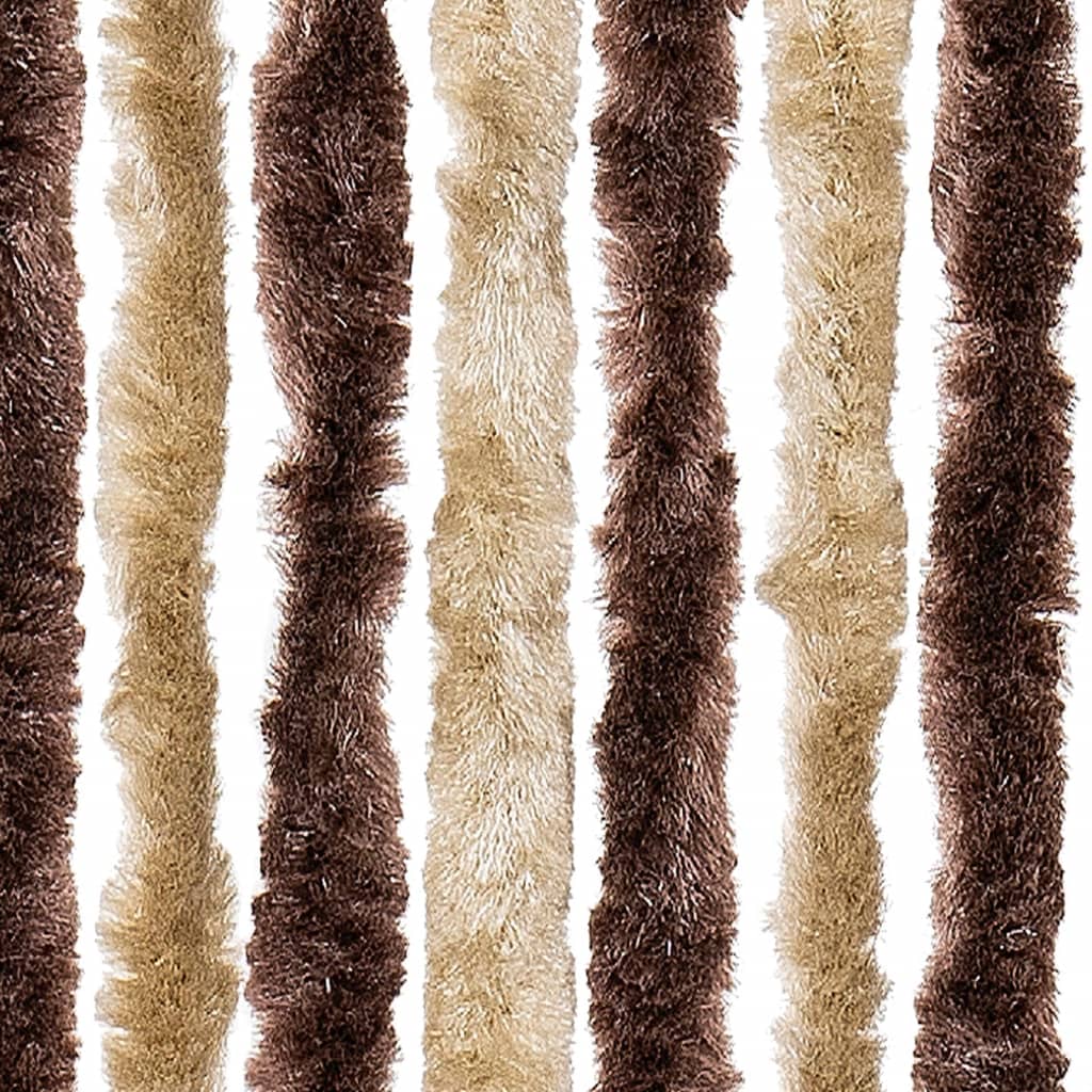 flueforhæng 100x230 cm chenille beige og lysebrun