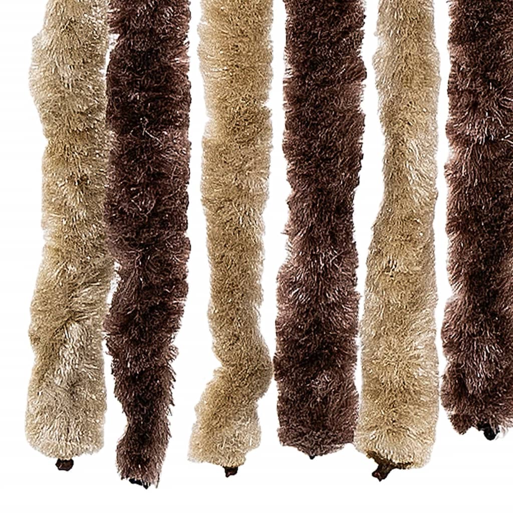 flueforhæng 100x230 cm chenille beige og lysebrun