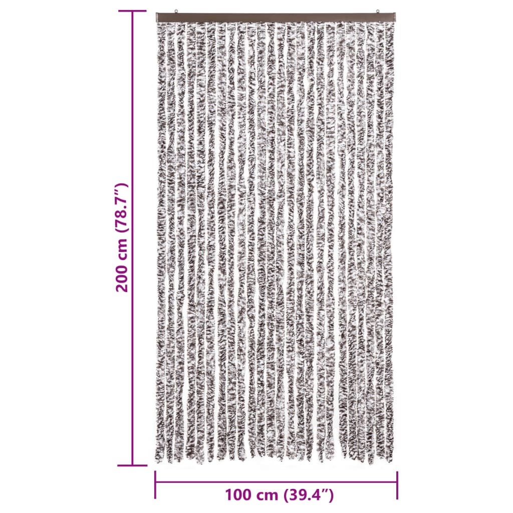 flueforhæng 100x200 cm chenille brun og beige