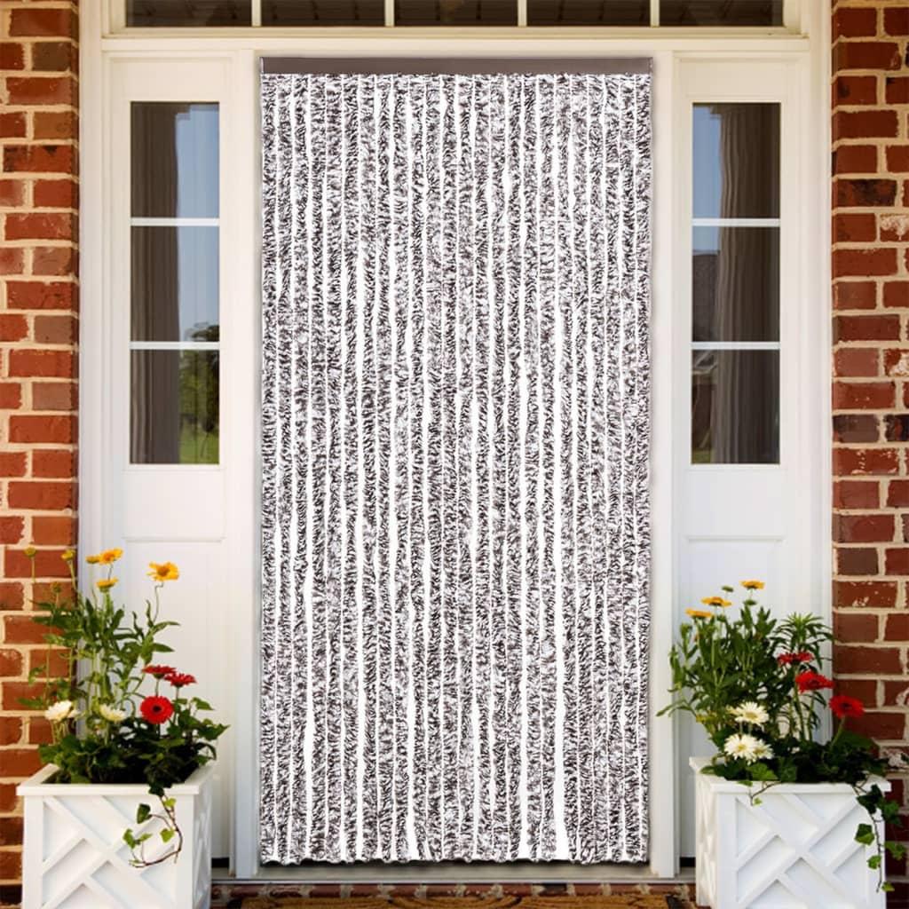 flueforhæng 100x230 cm chenille brun og beige