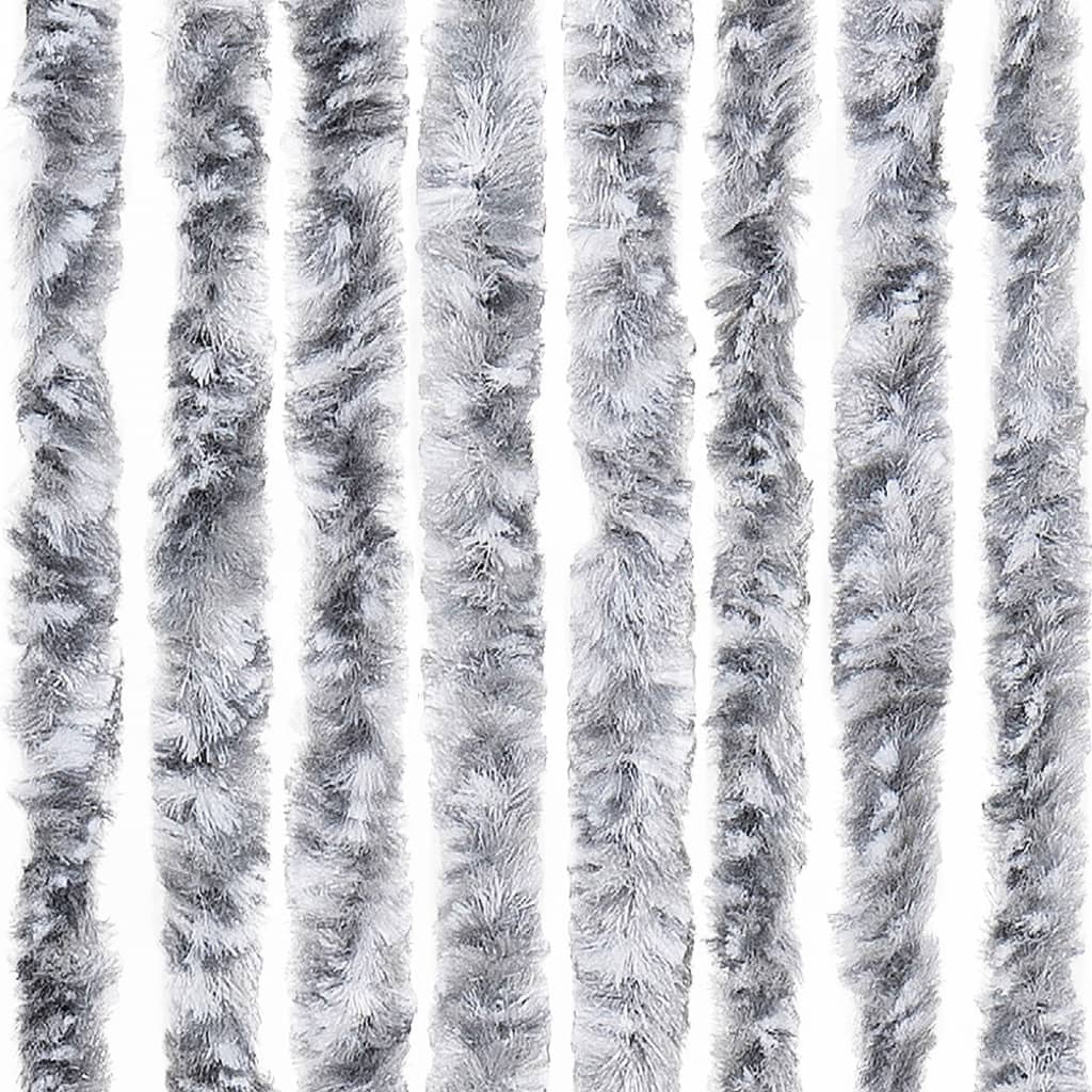 flueforhæng 100x200 cm chenille grå og hvid