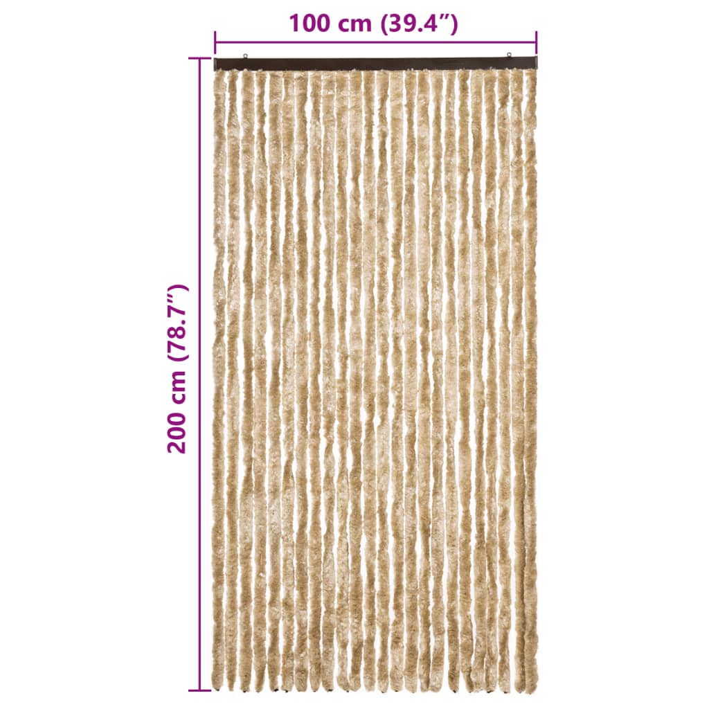 flueforhæng 100x200 cm chenille beige