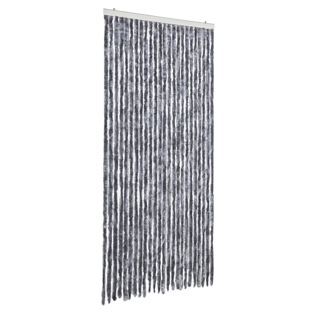 flueforhæng 100x200 cm chenille sølvfarvet