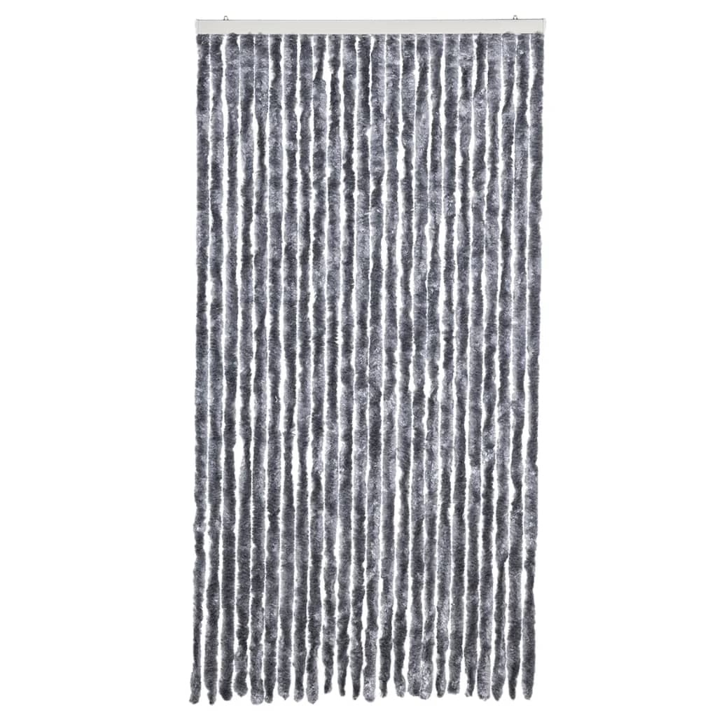 flueforhæng 100x200 cm chenille sølvfarvet