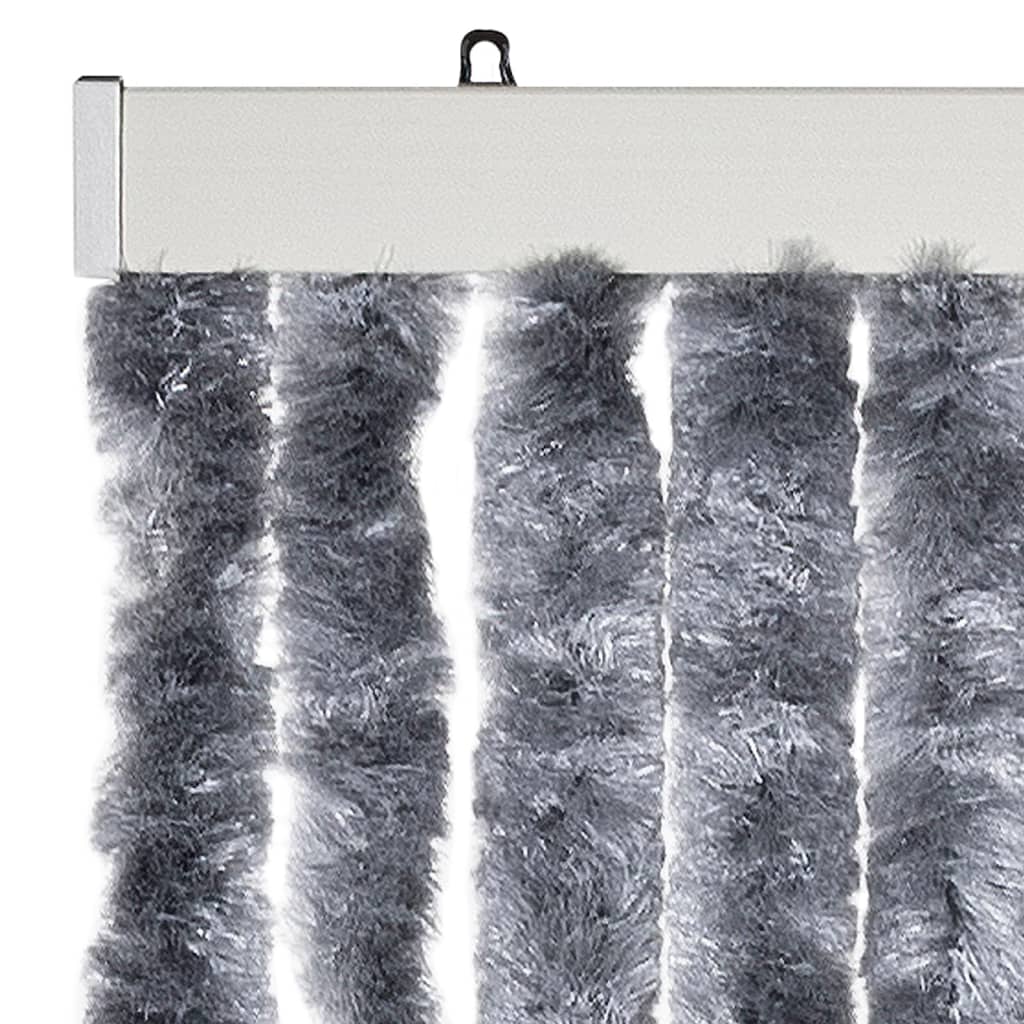 flueforhæng 100x200 cm chenille sølvfarvet