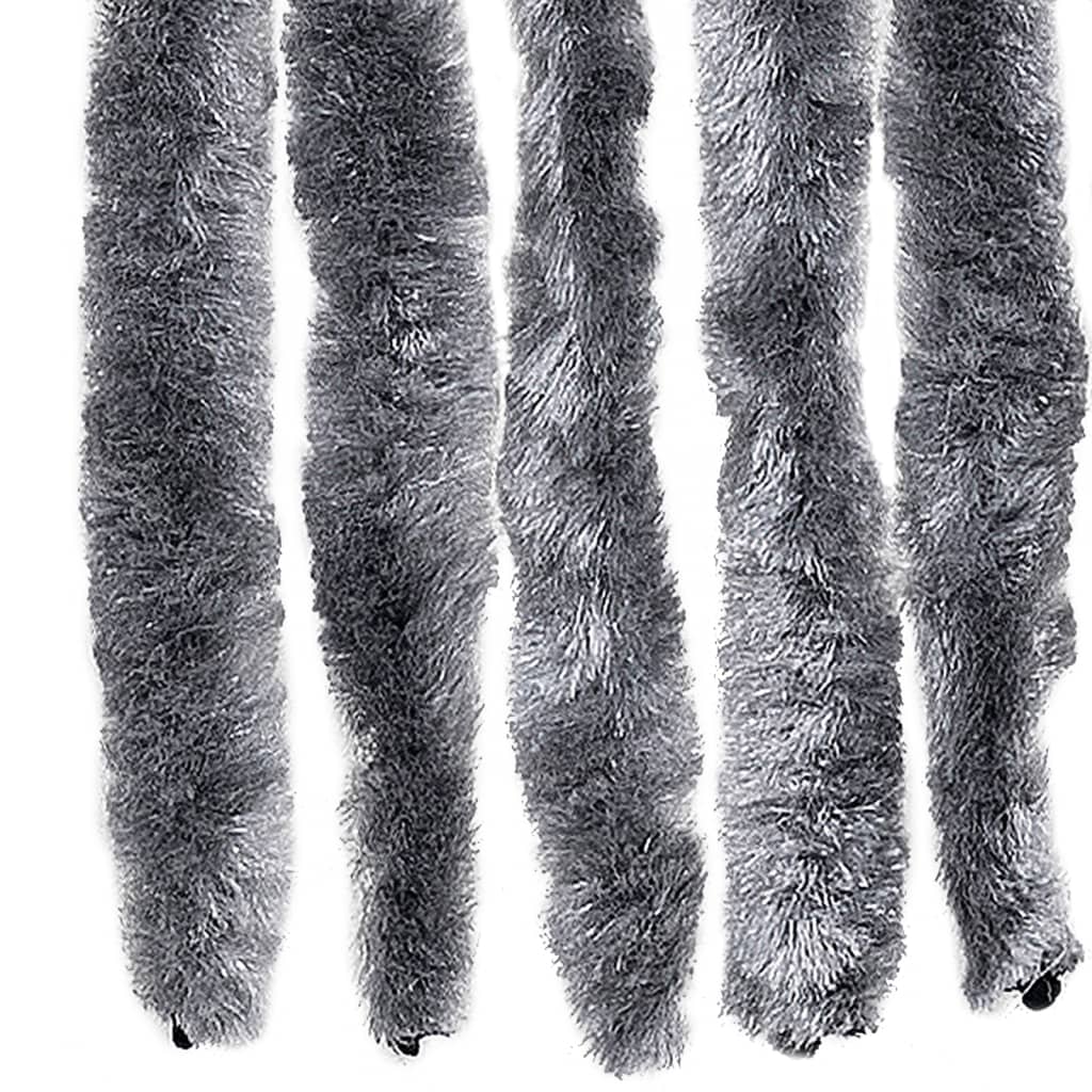 flueforhæng 100x200 cm chenille sølvfarvet