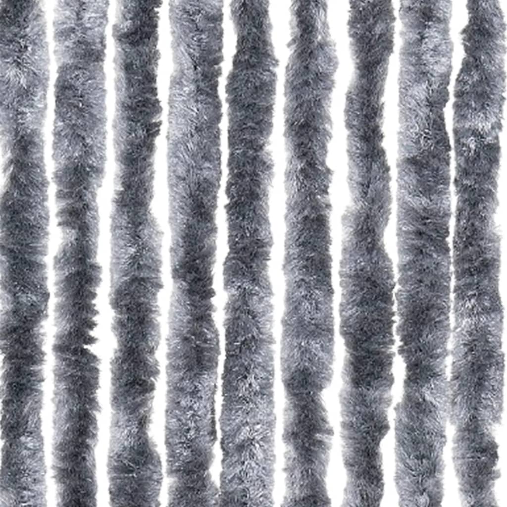 flueforhæng 100x230 cm chenille sølvfarvet