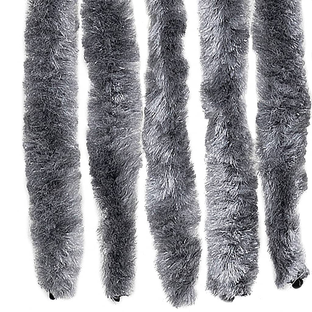 flueforhæng 100x230 cm chenille sølvfarvet