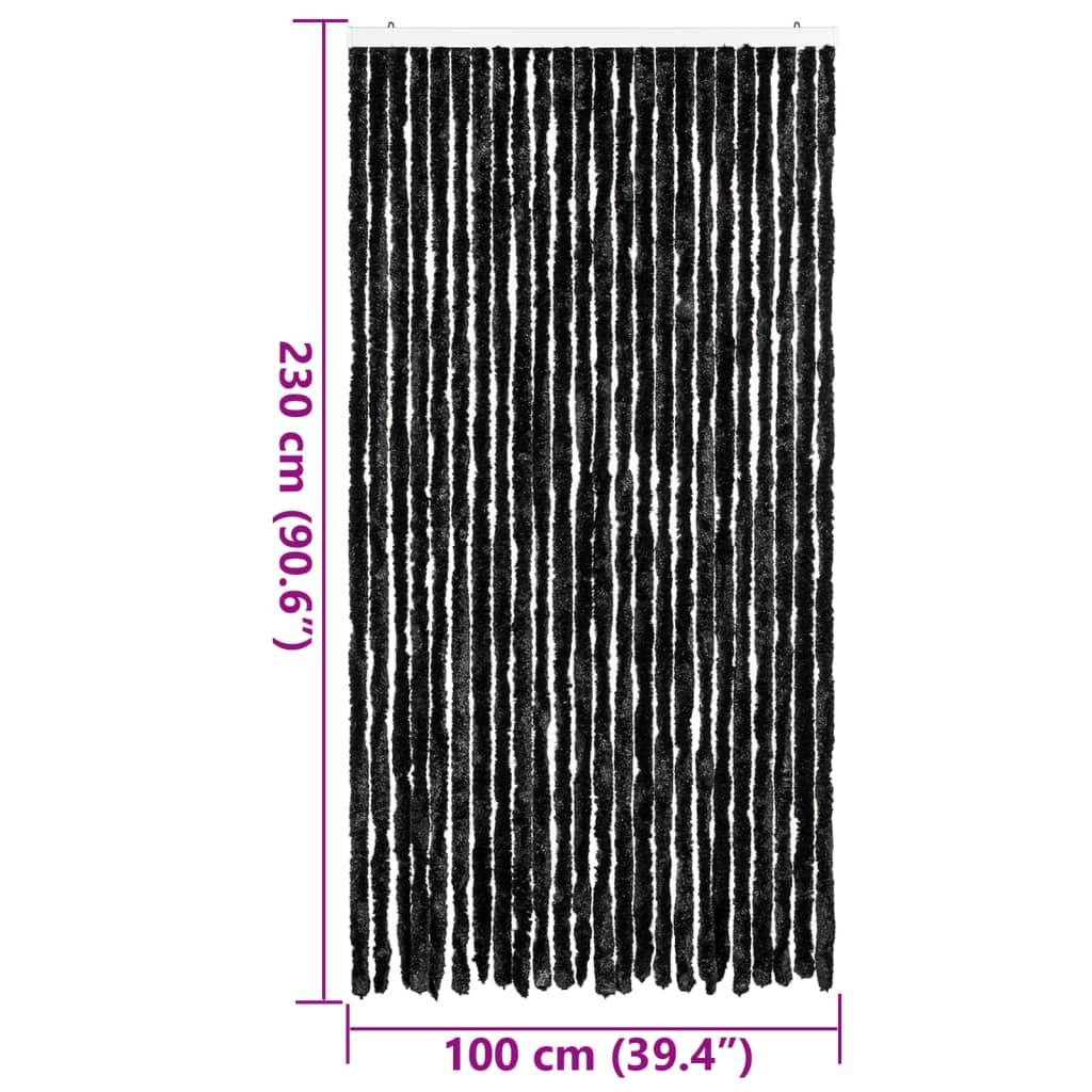 flueforhæng 100x230 cm chenille antracitgrå