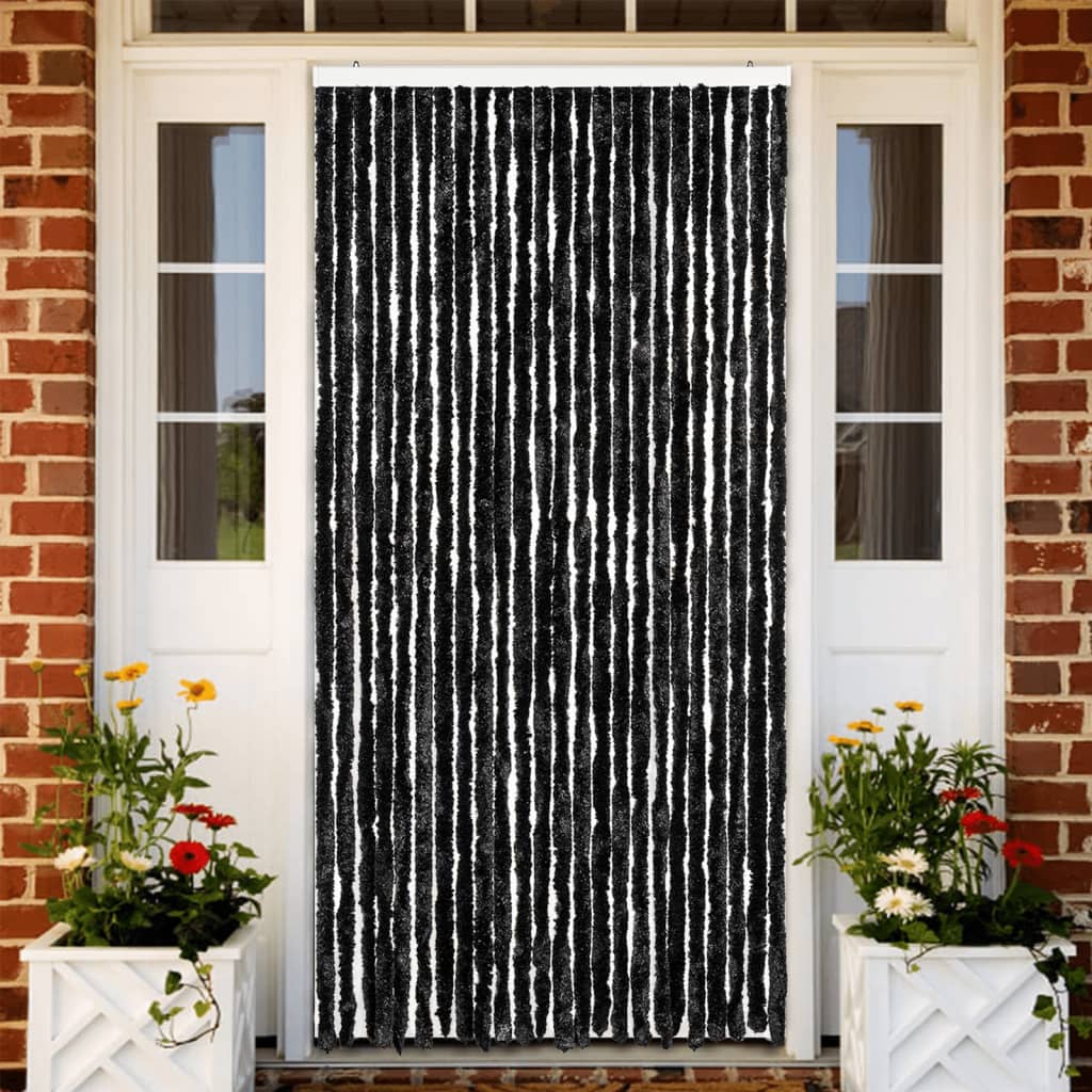 flueforhæng 100x230 cm chenille antracitgrå