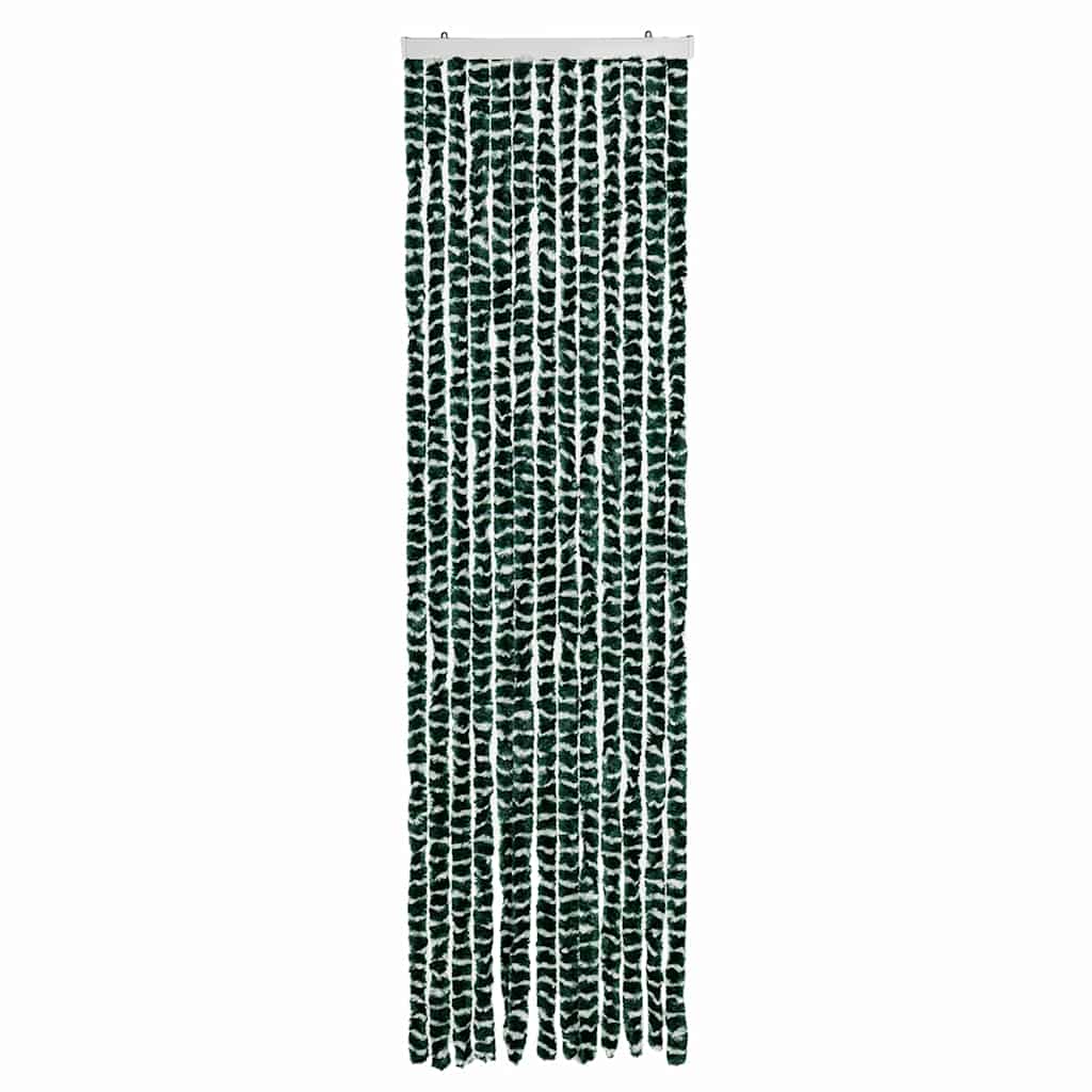 flueforhæng 56x200 cm chenille grøn og hvid