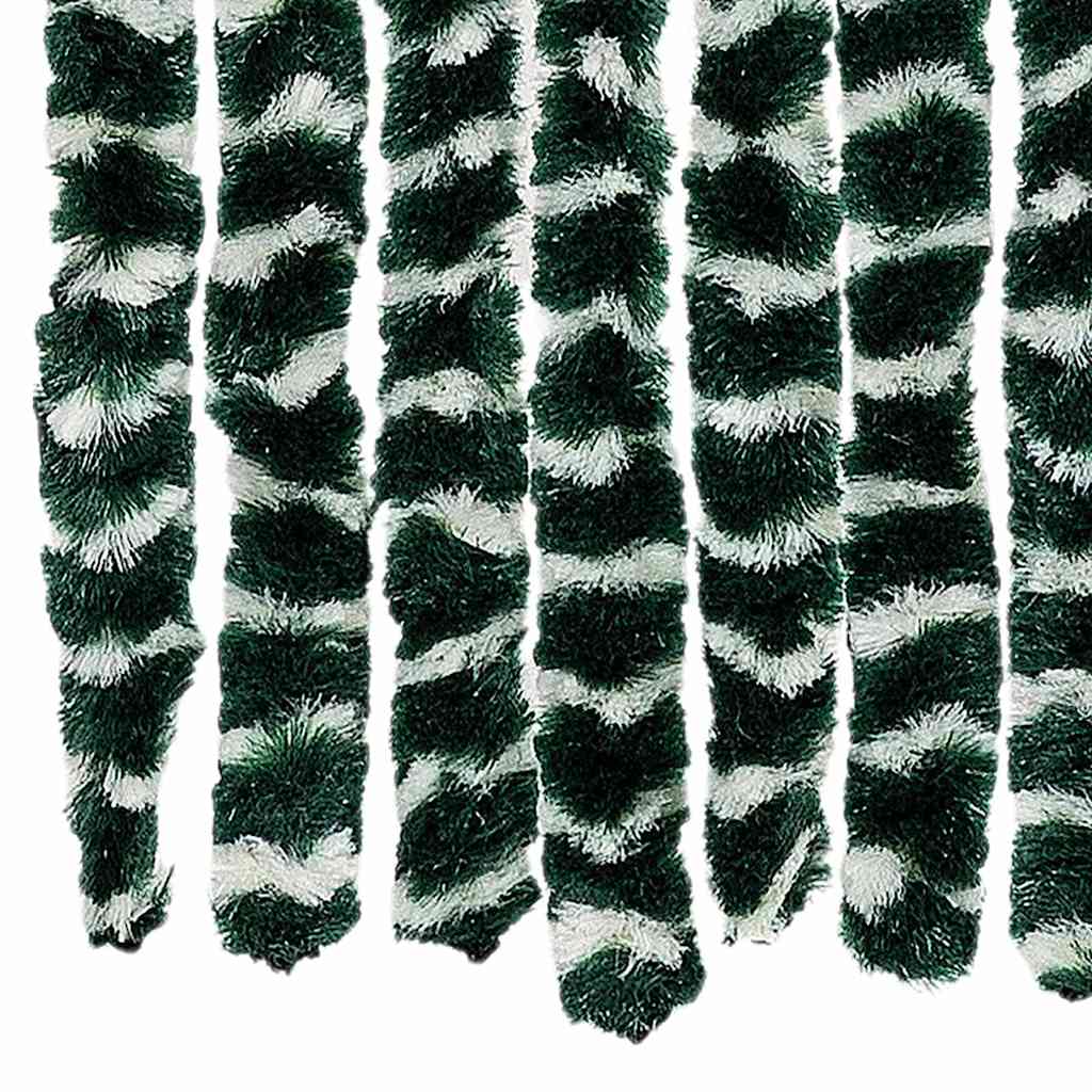 flueforhæng 56x200 cm chenille grøn og hvid