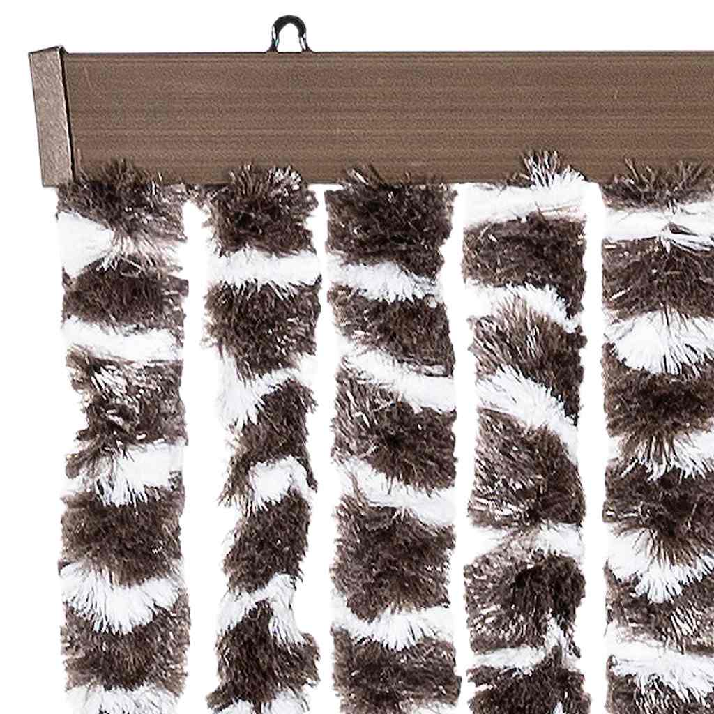 flueforhæng 56x200 cm chenille beige og brun