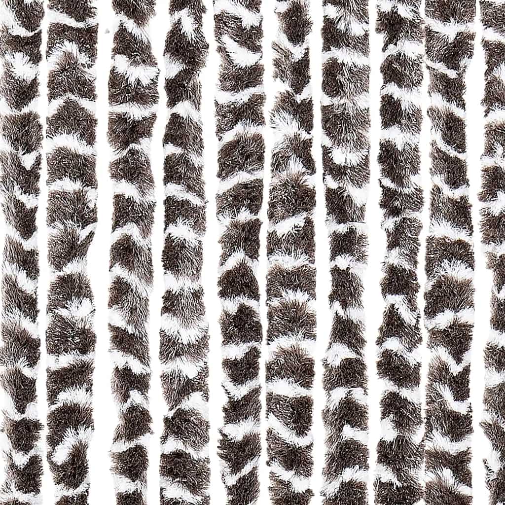 flueforhæng 56x200 cm chenille beige og brun