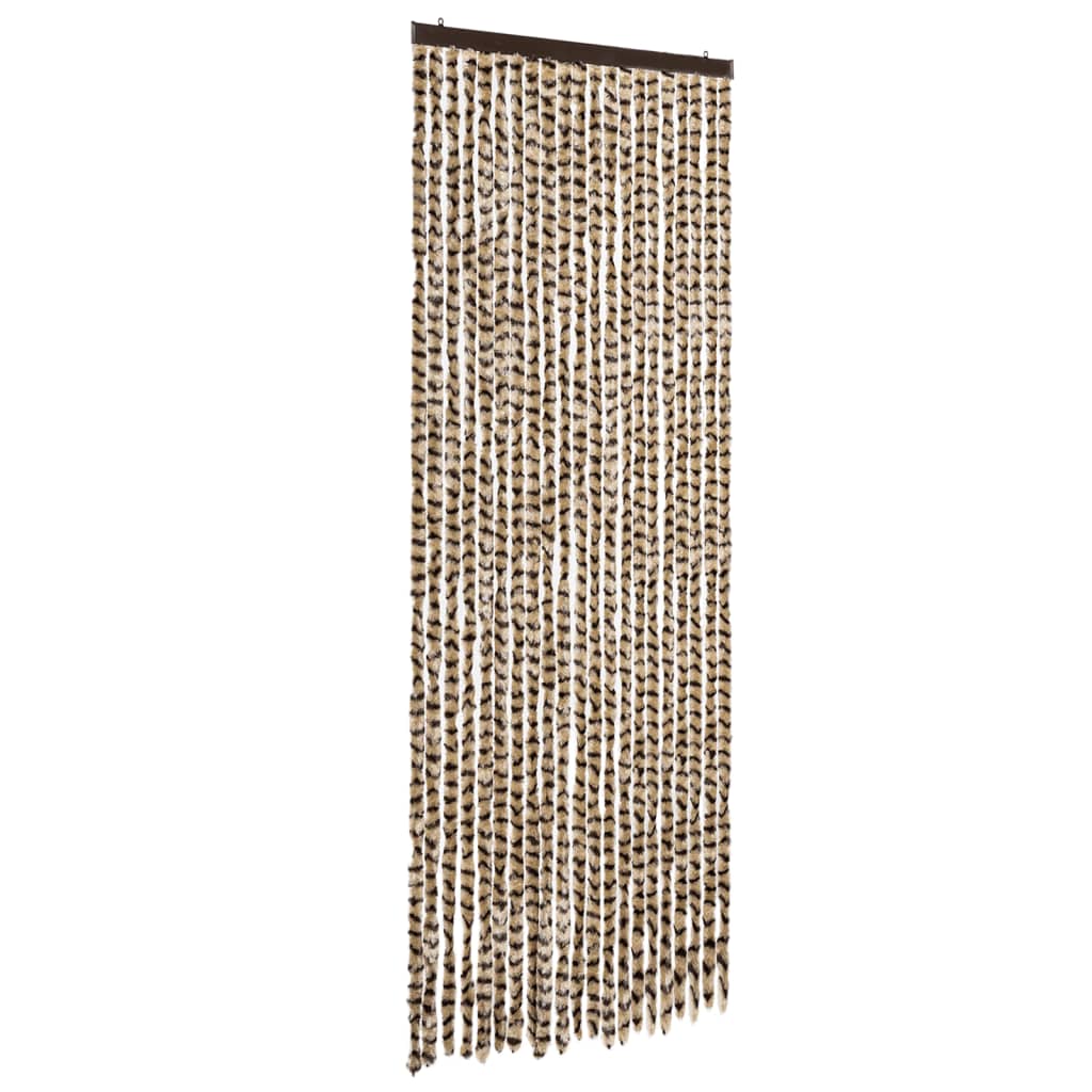 flueforhæng 90x200 cm chenille beige og brun