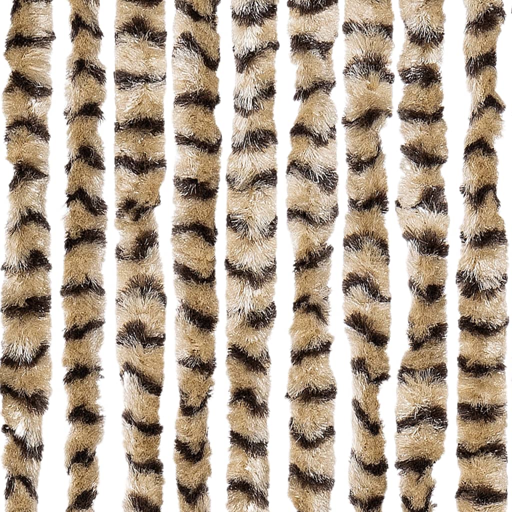flueforhæng 90x200 cm chenille beige og brun