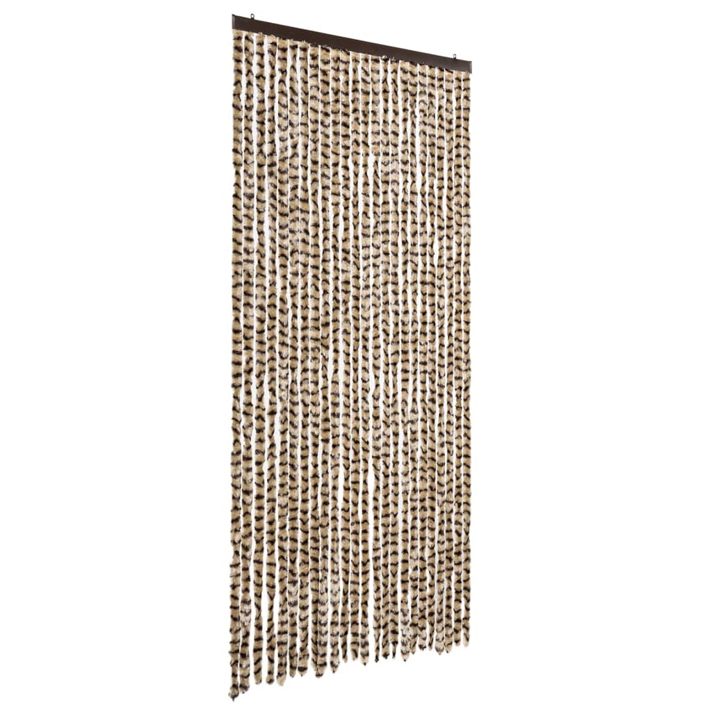 flueforhæng 100x200 cm chenille beige og brun