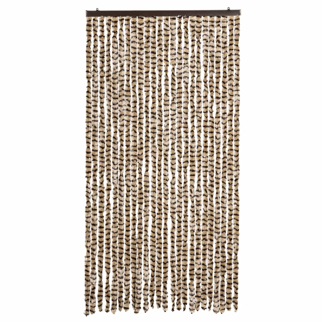 flueforhæng 100x200 cm chenille beige og brun