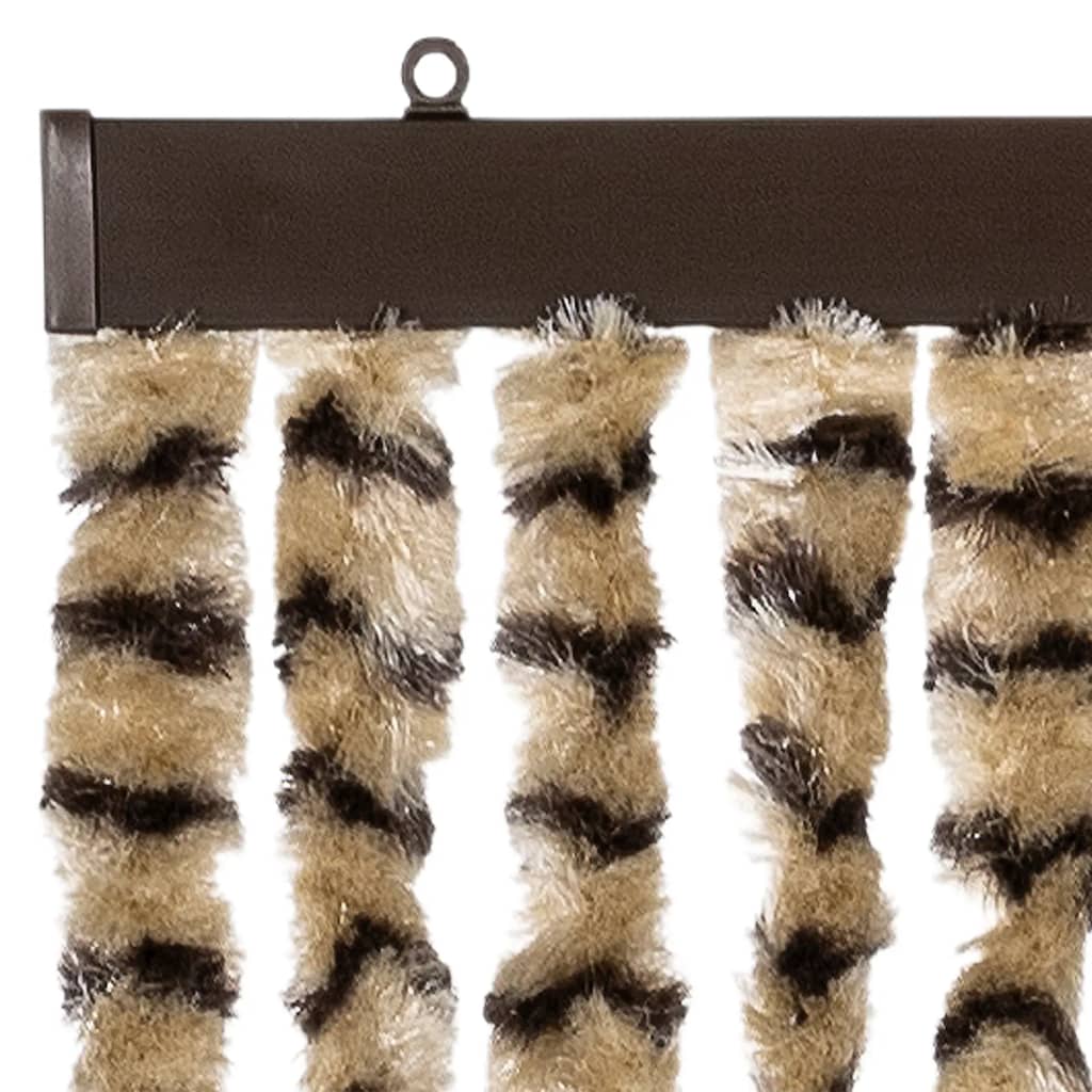 flueforhæng 100x200 cm chenille beige og brun