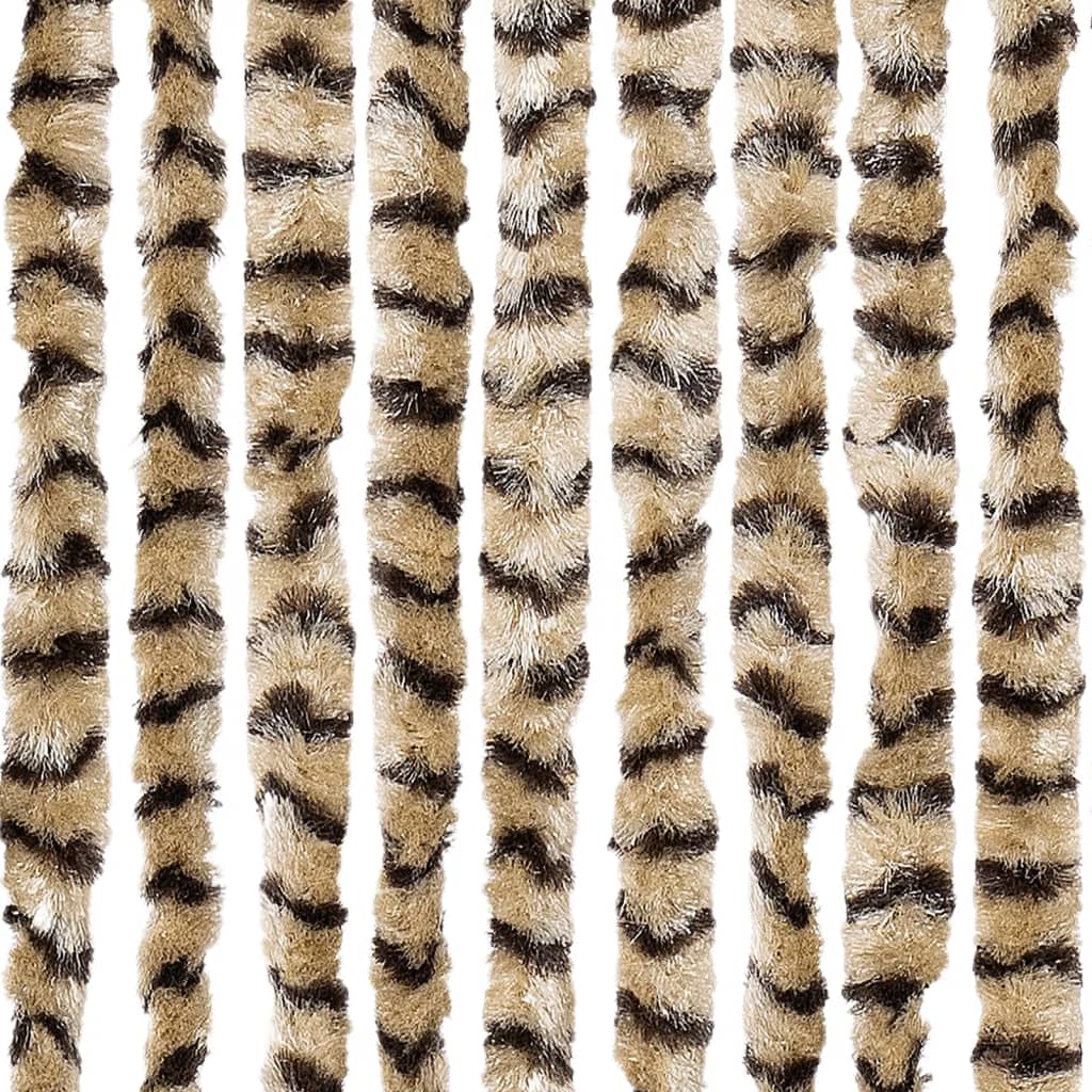 flueforhæng 100x200 cm chenille beige og brun