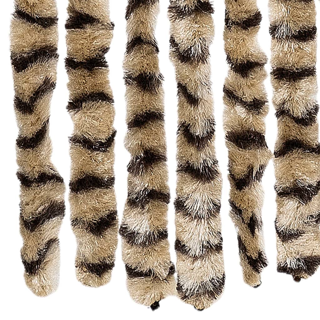 flueforhæng 100x200 cm chenille beige og brun