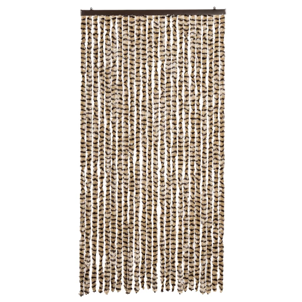 flueforhæng 100x230 cm chenille beige og brun