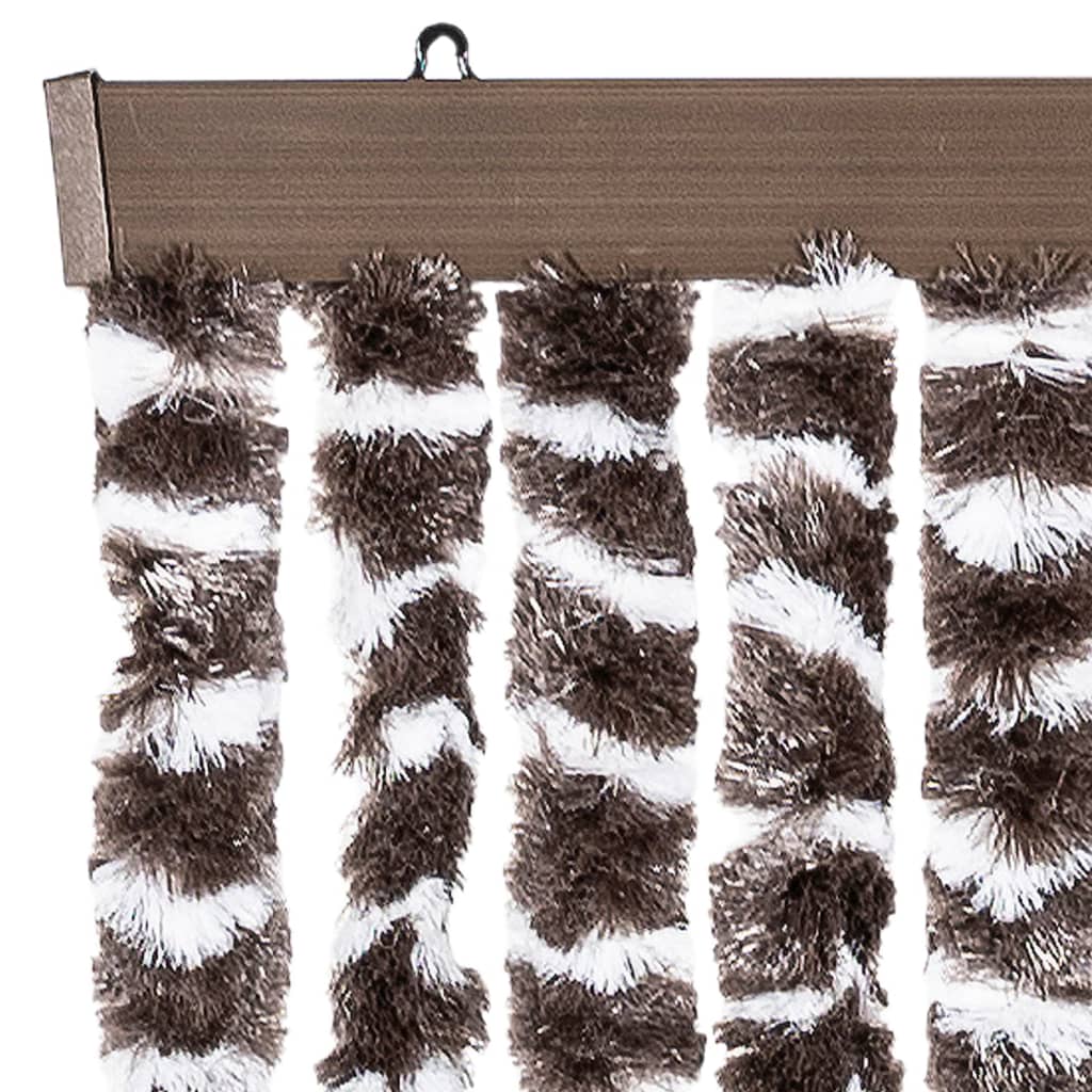 flueforhæng 56x200 cm chenille brun og hvid