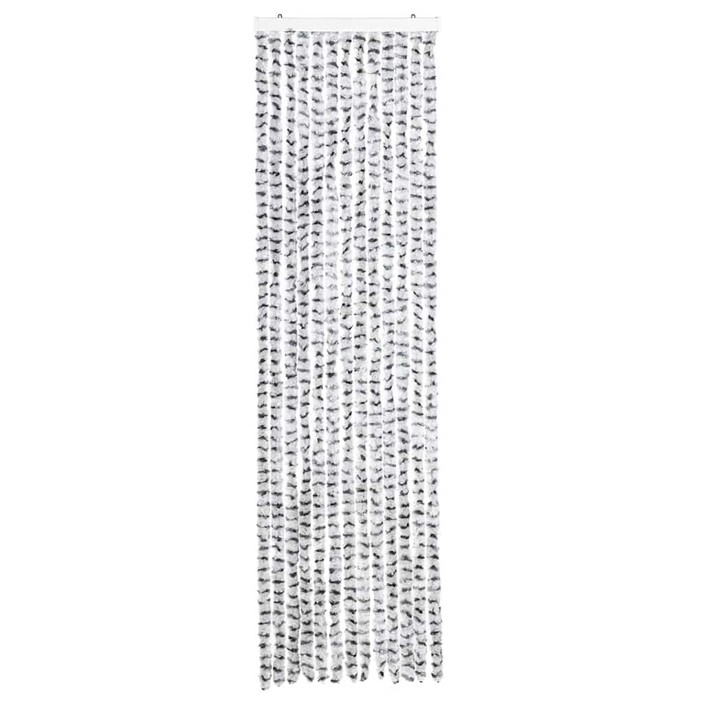 flueforhæng 56x200 cm chenille lysegrå og mørkegrå