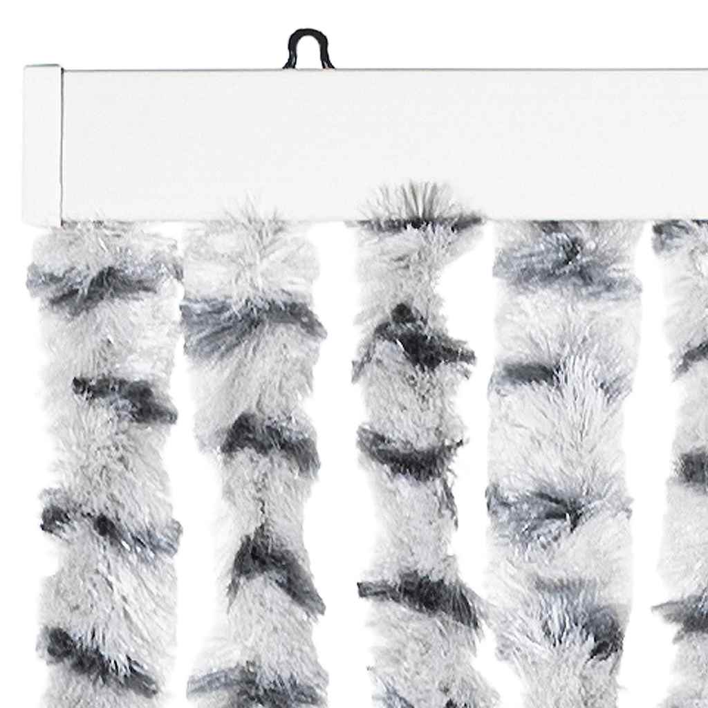 flueforhæng 56x200 cm chenille lysegrå og mørkegrå